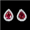 Image 1 : Natural Pigeon Blood Red Ruby Earrings