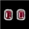 Image 1 : Natural Octagon  Red Ruby Earrings
