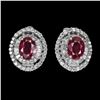 Image 1 : Natural Pigeon Blood Red Ruby Earrings