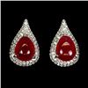 Image 1 : Natural Pigeon Blood Red Ruby Earrings