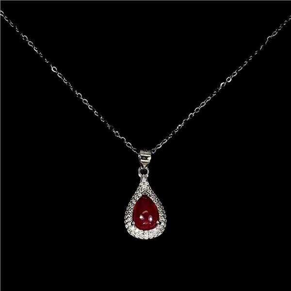Natural Pigeon Blood Red Ruby Necklace
