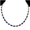 Image 1 : Natural Royal Blue Sapphire & Rhodolite Garnet Necklace
