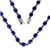 Image 3 : Natural Royal Blue Sapphire & Rhodolite Garnet Necklace