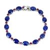 Image 1 : Natural Royal Blue Sapphire & Rhodolite Garnet Bracelet