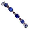 Image 2 : Natural Royal Blue Sapphire & Rhodolite Garnet Bracelet