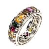 Image 1 : Natural Multi Color  Tourmaline Eternity Ring