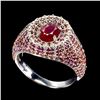 Image 2 : Natural Red Ruby & Sapphire Ring