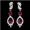 Image 1 : Natural Pigeon Blood Red Ruby Earrings