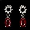 Image 1 : Natural Pigeon Blood Red Ruby Earrings