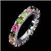 Image 1 : Natural Multi Color Tourmaline Eternity Ring