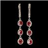Image 1 : Natural Pigeon Blood Red Ruby & Sapphire  Earrings