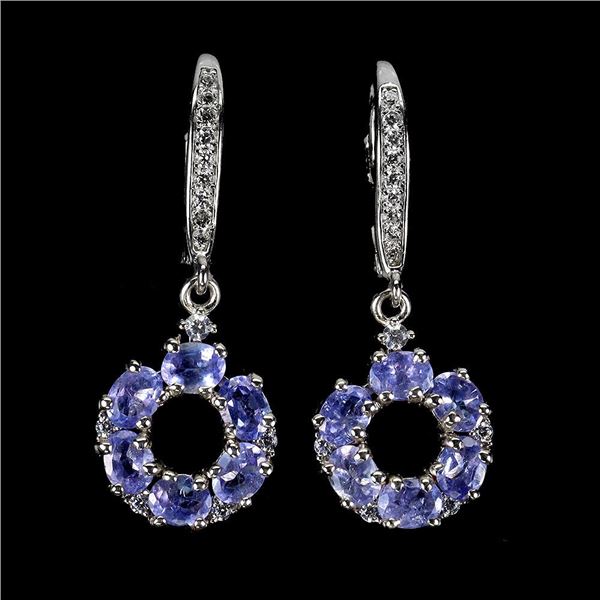 Natural Unheated Tanzanite Earrings