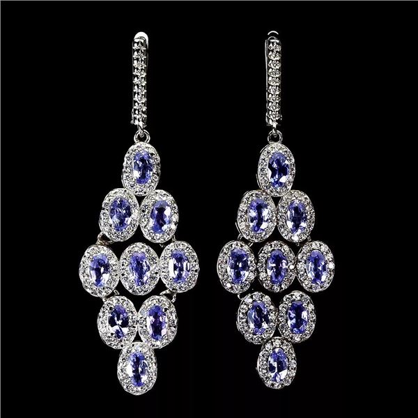 Natural Unheated Tanzanite Earrings