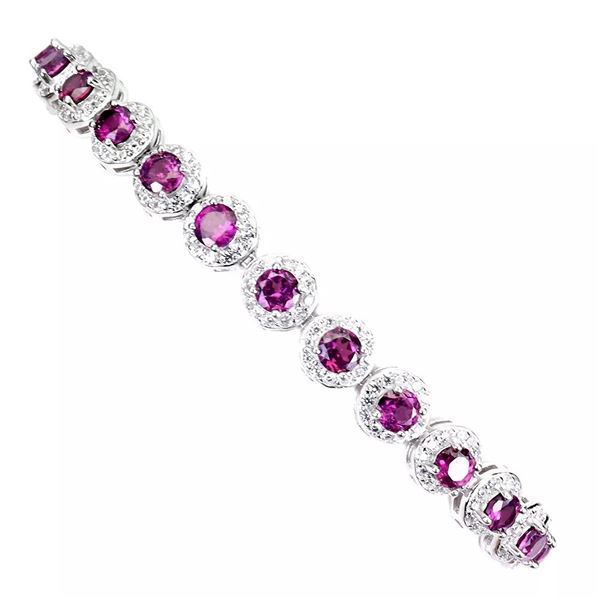 Natural Unheated  Rhodolite Garnet Bracelet