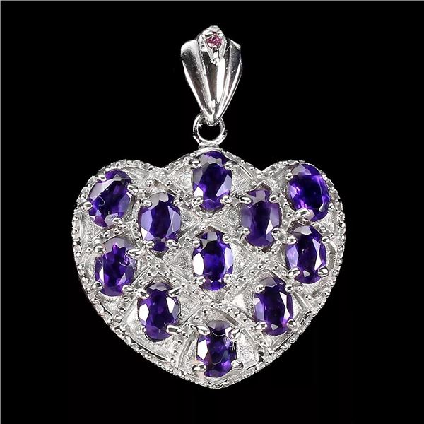 Natural Amethyst Rhodolite Garnet Pendant