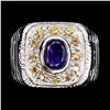 Image 1 : Natural Purple Amethyst & Sapphire Ring