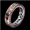 Image 1 : Natural Tourmaline Rhodolite Garnet Eternity Ring