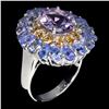 Image 2 : Natural Amethyst Sapphire Tanzanite Ring