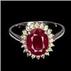 Image 1 : Natural Pigeon Blood Red Ruby  Ring