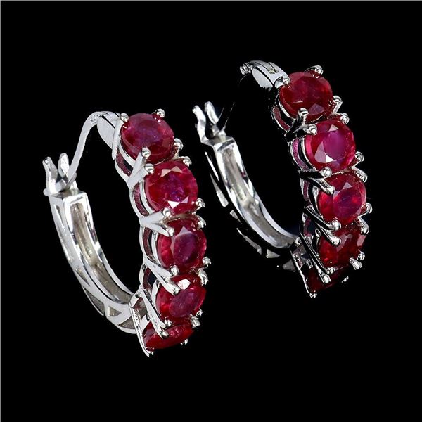 Natural Stunning Red Ruby Earrings
