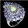 Image 2 : Natural White Opal & Tanzanite Ring