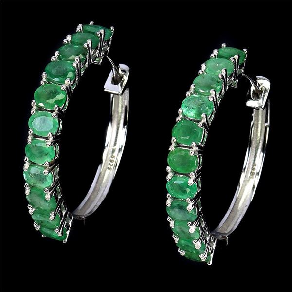 Natural Colombian Green Emerald Earrings