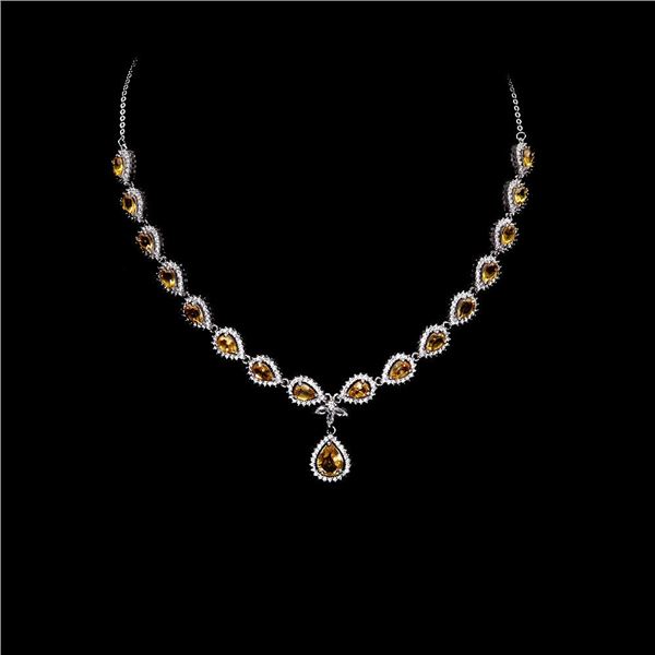 Natural Brazil Pear Citrine Necklace