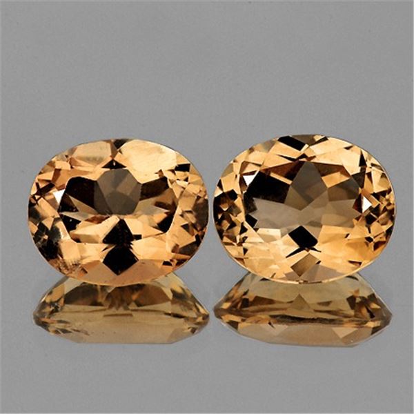 Natural  Champagne Imperial Topaz Pair {Flawless-VVS1 }