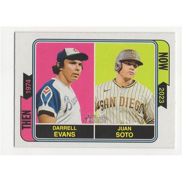 Evans & Soto 2023 Topps Then and Now Card number TAN-5