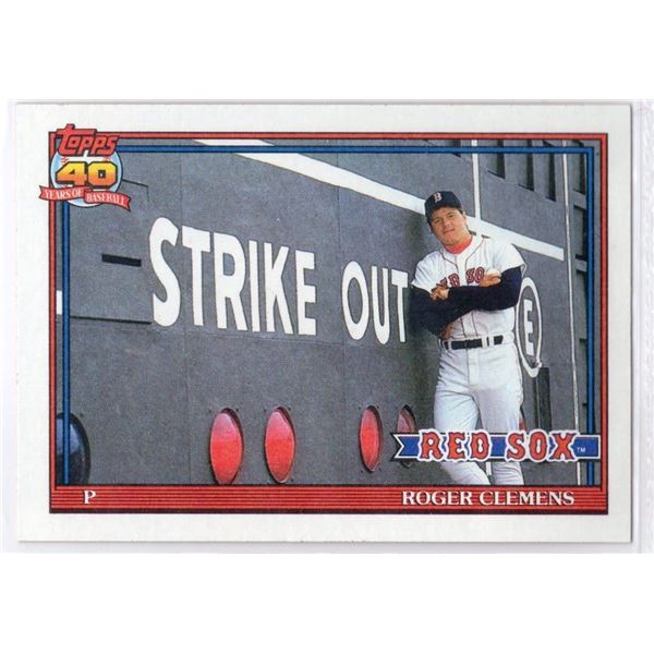 Roger Clemens 1991 Topps Card Number 530