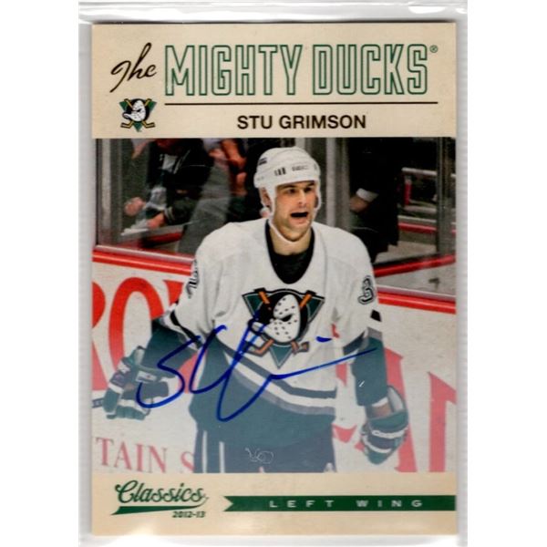 Stu Grimson 2012-13 Panini Classics Signatures On Card Auto #51