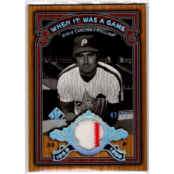 Steve Carlton 2006 SP Legendary Cuts When It Was a Game Game-Used Pinstripe Patch /75 #WG-SC2