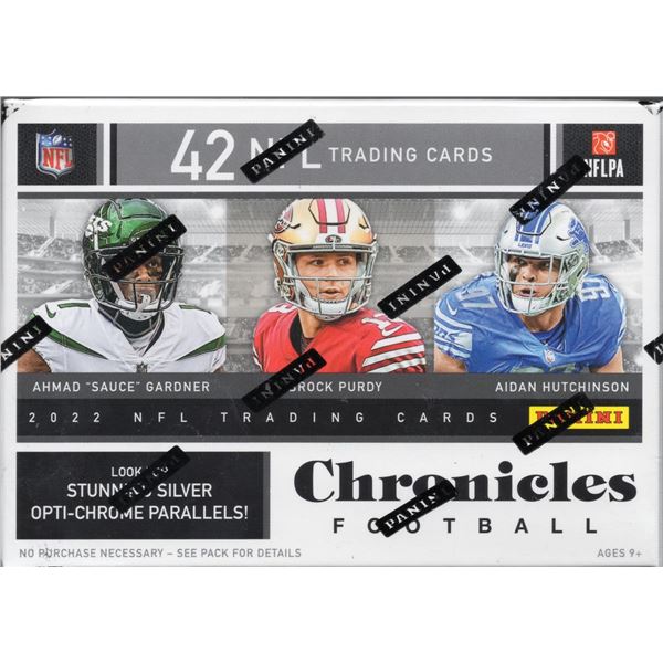 2022 Panini Chronicles Football 6-Pack Blaster Box (Pink Parallels!) Look for Silver Opti-Chrome Par