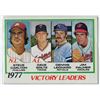Image 1 : Steve Carlton & Jim Palmer 1978 Topps MLB '77 Victory Leaders Card number 205