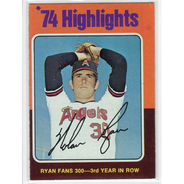 Nolan Ryan 1975 Topps '74 Highlights Card number 5