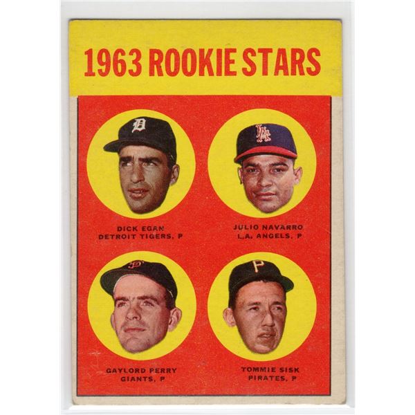 Gaylord Perry 1963 Rookie Stars 1963 Topps Card number 169