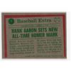 Image 2 : Hank Aaron 1975 Topps '74 Highlights Aaron Sets New All-Time Homer Mark Card number 1