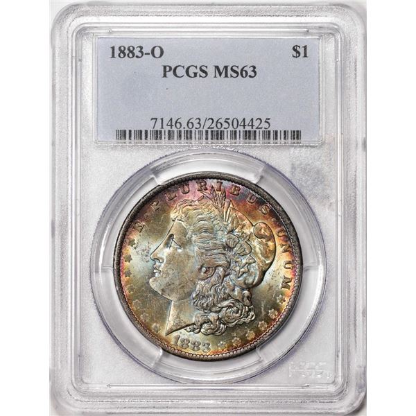 1883-O $1 Morgan Silver Dollar Coin PCGS MS63 Amazing Toning