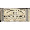 Image 1 : 1862 Seventy-Five Cents The City of Richmond Obsolete Note