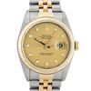 Image 2 : Rolex Mens Two Tone Factory Champagne Diamond Datejust  Wristwatch