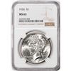 Image 1 : 1926 $1 Peace Silver Dollar Coin NGC MS63