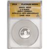 Image 1 : 2014 Proof 1/4 oz Platinum JFK Apollo 11 Anniversary Medal ANACS MS69