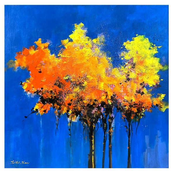 Sisi Sun "Yellow Tree I" Original Acrylic on Canvas