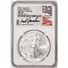 Image 1 : 2021 Ty. 2 $1 American Silver Eagle Coin NGC MS70 First Day Release Gaudioso Signed