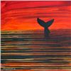 Image 3 : Wyland "Sunset Whale" Original Watercolor on Paper