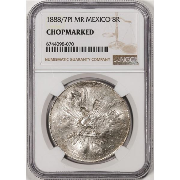 1888/7PI MR Mexico 8 Reales Silver Coin NGC Chopmarked