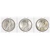 Image 2 : Lot of (3) 1934 $1 Peace Silver Dollar Coins