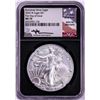 Image 1 : 2020-W $1 Burnished American Silver Eagle Coin NGC MS70 Mercanti Signature