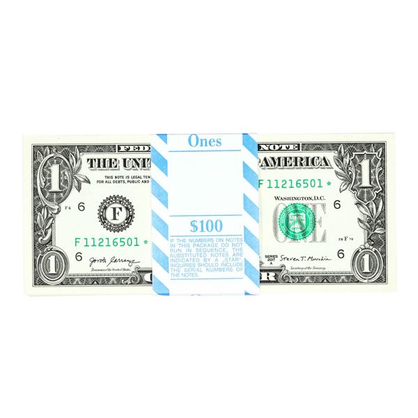Pack of (100) Consecutive 2017A $1 Federal Reserve STAR Notes Atlanta
