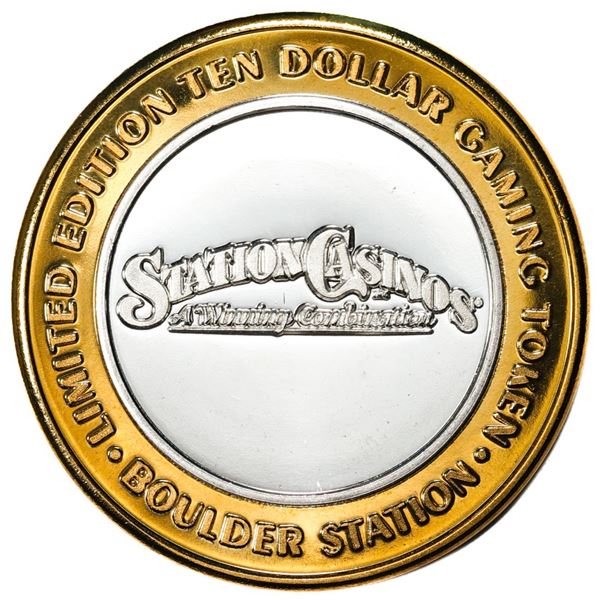 .999 Silver Boulder Station Hotel Casino Las Vegas, NV $10 Limited Casino Token